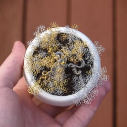 Gold & Silver Wire Bonsai Sculpture - thumbnail 3
