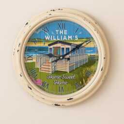 Personalised Caravan Wall Clock Custom Name Caravanning Glass Mother's Birthday Gift For Her Kitchen Home Decor Holiday Ekrc73 - thumbnail 2