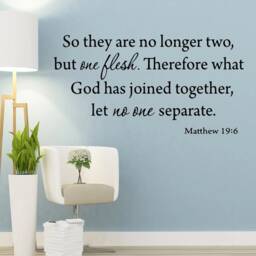 So They Are No Longer Two But One Flesh Bible Wall Decal Love Marriage Quotes Couples Vwaq??-558 - thumbnail 1