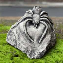 Concrete Spider Sculpture Creepy Garden Ornament Cement Statue Gothic Decoration Stone Insect Figurine Outdoor Halloween Decor - thumbnail 4