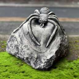 Concrete Spider Sculpture Creepy Garden Ornament Cement Statue Gothic Decoration Stone Insect Figurine Outdoor Halloween Decor - thumbnail 3
