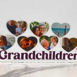 Personalized Grandchildren Heart Photo Stand Custom Grandparent Gift - thumbnail 3