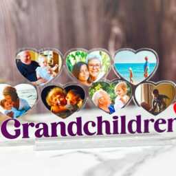 Personalized Grandchildren Heart Photo Stand Custom Grandparent Gift - thumbnail 2