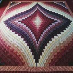 Custom Jewel Bargello Quilt, Amish Patchwork Bedspread, Ombre Diamond Design, Red & Purple Blanket, Heirloom Bedspread, Rustic Decor Gifts - thumbnail 4