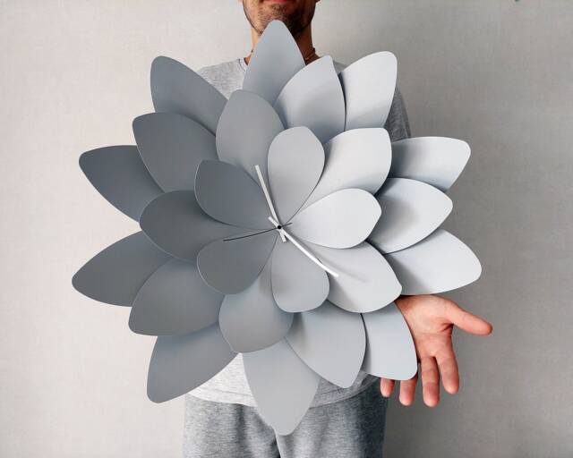 Lotus Flower Wall Clock - Large Modern Home Decor - image 1