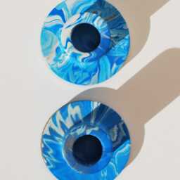 Marbled Eco Resin Candleholder Set Tapered Candlestick Holders - thumbnail 2