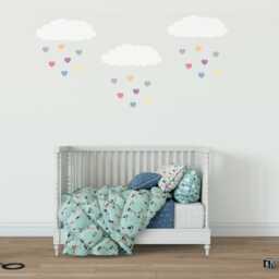 Kids Wall Decals Smiling Clouds Rainbow Stars, Nursery Decals, Decal Kids, Baby Sticker, Decor - thumbnail 3
