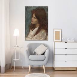 John William Waterhouse Head Of A Girl, Home D??cor, Canvas Print Art Framed - thumbnail 2