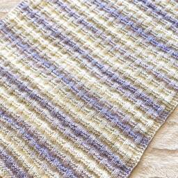 Cosy Hand Knitted Baby Blanket ~ Basket Weave Design Lightweight/Easy Care Acrylic - thumbnail 3
