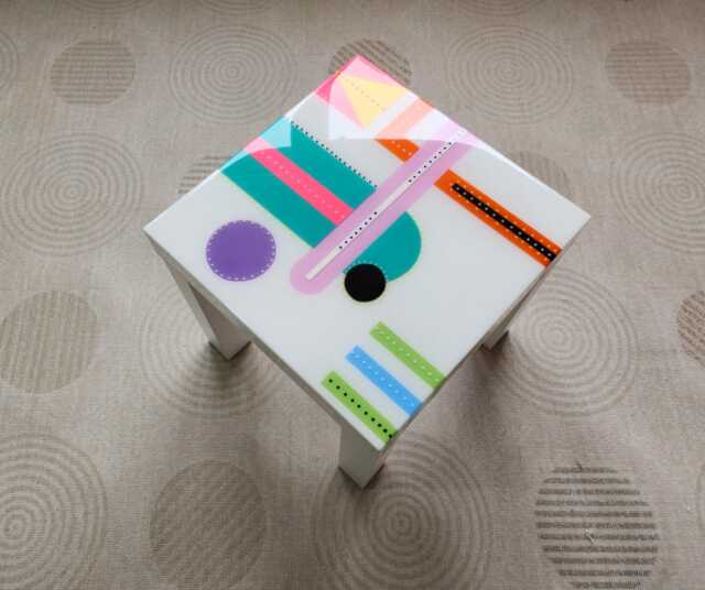 Handmade Colorful Resin Coffee Table Modern Art Side End Table - image 1
