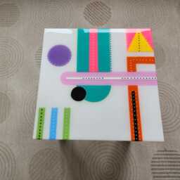 Handmade Colorful Resin Coffee Table Modern Art Side End Table - thumbnail 2