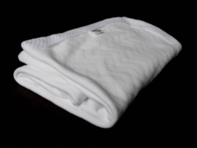 White Chevron Baby Blanket - Soft Knit Swaddler - 34x44 - image 1