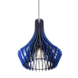 Modern Pendant Light, Chandelier Lighting Wood Hanging Dining Lamp Ceiling Light Fixture Geometric Shade Minimal Blue Dining - thumbnail 3