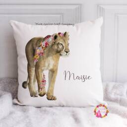 Lion Cushion, Pillow, Lioness Cushion, Gift, Lioness, Gift, Self Care Gift For Mum, Her, Motivational Gift - thumbnail 3