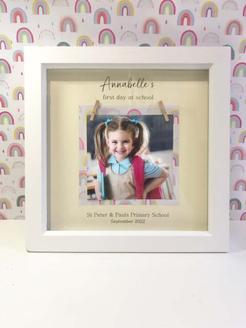Personalised Girls Boys First Day At School - First Pre-School Nursery Photo Frame Keepsake - image 1