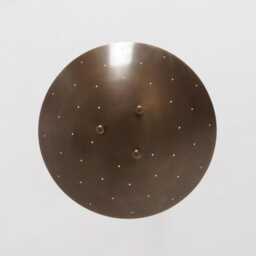 Mid Century Antique Brass Finish Flush Mount Ceiling Light Stilnovo Style Bedroom Fixture - thumbnail 3