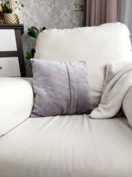 Pillow// Handmade Luxury Cushion// Decorative Grey Pillow // Pillow Case Cover With Zip/ Any Size Available - thumbnail 1