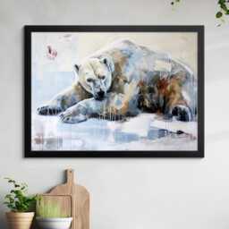 Bear Abstract Pastel Oil Painting Framed Print & Canvas Large Luxury Wild Animal Wall Art Poster Home Decor Interior Lover Gift - thumbnail 4