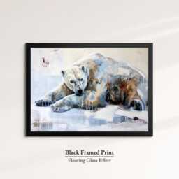 Bear Abstract Pastel Oil Painting Framed Print & Canvas Large Luxury Wild Animal Wall Art Poster Home Decor Interior Lover Gift - thumbnail 2