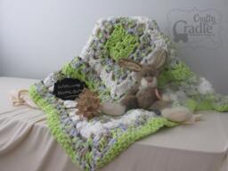 Cuddly Dark Green & Blue Baby Blanket
