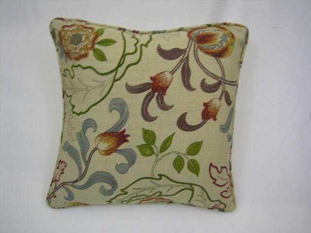 William Morris - Mary Isobel Rose/Slate Self-Piped Cushion Cover Throw Pillow Designer Home Decor
