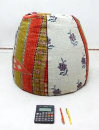 Floral Kantha Bean Bag Chair Handmade Cotton Ottoman Pouf