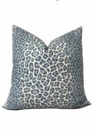 Colefax & Fowler Panthera Old Blue Cushion Cover Pillow Double Sided Home Interior - thumbnail 1