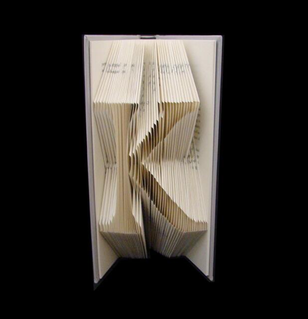 K Monograms Letters Alphabets Characters Folded-Book Art Sculpture - image 1