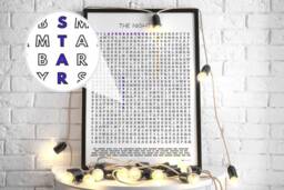 The Night Sky - Astronomy Check List Word Search Wall Art Poster-Print, Unique Gifts For Couple, Decor For Your Home - thumbnail 1
