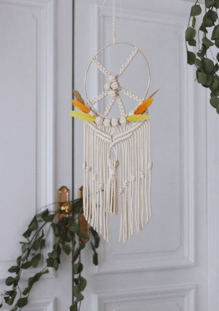 Modern Macrame Dreamcatcher, Bohemian Wall Hanging, Home Decor - image 1
