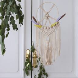 Modern Macrame Dreamcatcher, Bohemian Wall Hanging, Home Decor - thumbnail 3