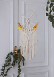 Modern Macrame Dreamcatcher, Bohemian Wall Hanging, Home Decor