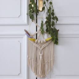 Modern Macrame Dreamcatcher, Bohemian Wall Hanging, Home Decor - thumbnail 4