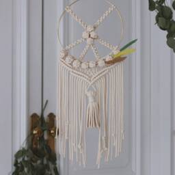 Modern Macrame Dreamcatcher, Bohemian Wall Hanging, Home Decor - thumbnail 2
