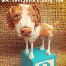 Custom Dog Sculpture Folk Art Pet Portrait On Wood Block - thumbnail 4