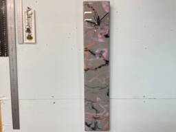 Narrow Grey Pink & Black Abstract Resin Wall Clock, Long Modern Unusual Home Decor, Luxury Clocks