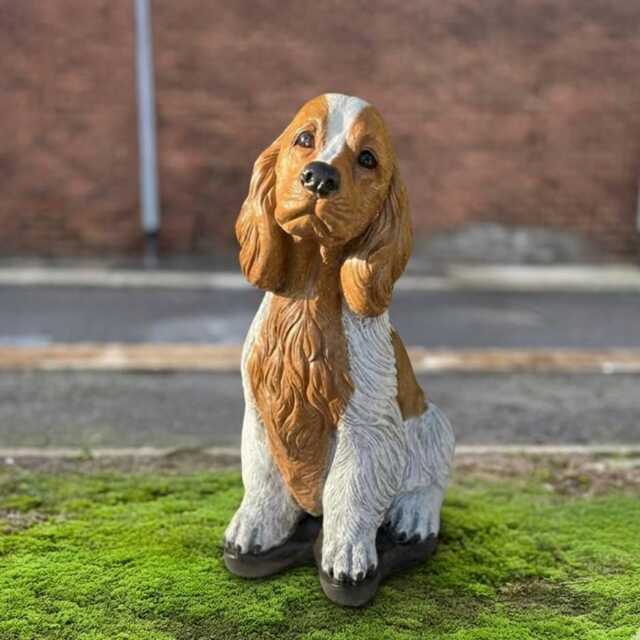 Concrete Cocker Spaniel Sculpture Garden Dog Figure Stone Pet Yard Statue Memorial Ornament Handmade Puppy Decor Lover Gift - image 1
