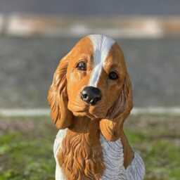 Concrete Cocker Spaniel Sculpture Garden Dog Figure Stone Pet Yard Statue Memorial Ornament Handmade Puppy Decor Lover Gift - thumbnail 2