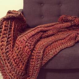Crochet Blanket in Copper, Rusts, Oranges & Browns