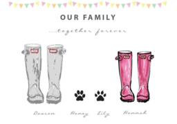 Personalised Family Welly Print, Birthday Present, Christmas, Wellington Boot Gift For Them - thumbnail 1