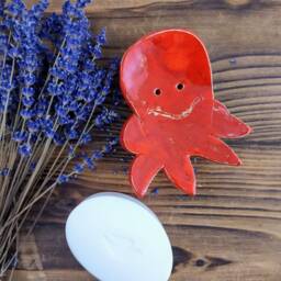 Handmade Ceramic Octopus Soap Dish, Bathroom Decor - thumbnail 2