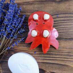 Handmade Ceramic Octopus Soap Dish, Bathroom Decor - thumbnail 4