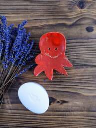 Handmade Ceramic Octopus Soap Dish, Bathroom Decor
