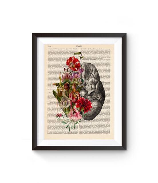 Blooming Brain Print Medical Illustration Anatomy Print, Office Decor Graduation Gift 110 - image 1