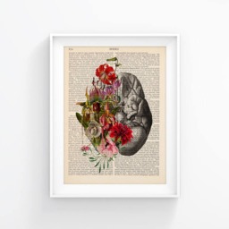Blooming Brain Print Medical Illustration Anatomy Print, Office Decor Graduation Gift 110 - thumbnail 3