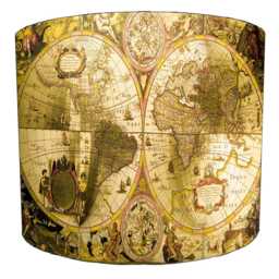 Atlas World Maps Drum Lampshade For Ceiling Light Shades Pendants Or Bedside, Table Lamp Bases - thumbnail 3