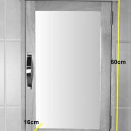 White Painted Wall Mounted Mirrored Bathroom Cabinet - Overhead Unit With Shelf 351P - thumbnail 3