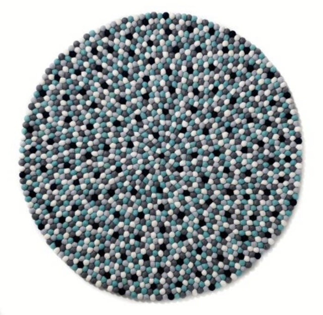 Lot Of Two Rugs Size 160 cm Handmade Round Felt Ball Rug With Felt Ball Nursery Kids Room Decoration Mat Office