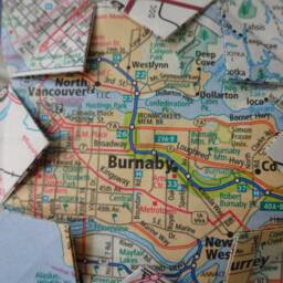 Burnaby, Canada Origami Map Ornament, Home Decor, Wall Art, Road Map, Vacation, Christmas, Holiday, Birthday, Wedding, Travel - thumbnail 3