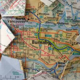 Burnaby, Canada Origami Map Ornament, Home Decor, Wall Art, Road Map, Vacation, Christmas, Holiday, Birthday, Wedding, Travel - thumbnail 2